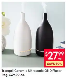Kitchen Stuff Plus Tranquil Ceramic Ultrasonic Oil Diffuser offer