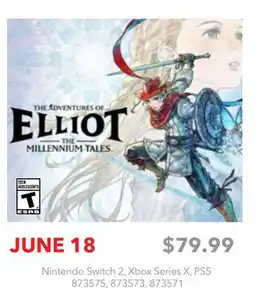 GameStop Elliot The Millenium Tales Nintendo Switch 2, Xbox Series X, PS5 offer
