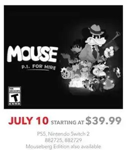 GameStop Mouse PS5, Nintendo Switch 2 offer