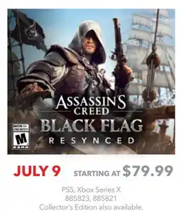 GameStop ASSASSINS CREED BLACK FLAG RESYNCED offer