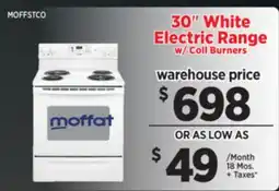 Surplus Furniture 30 White Electric Range w/ Coil Burners offer