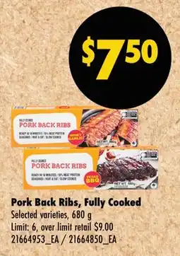 Wholesale Club PORK BACK RIBS, FULLY COOKED offer
