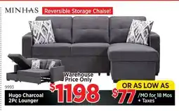 Surplus Furniture Hugo Charcoal 2Pc Storage Sleeper offer