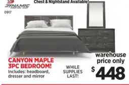 Surplus Furniture Aurora Oak 3-Piece Queen Bedroom Set offer