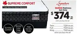 Surplus Furniture Supreme Comfort Queen Mattress Set offer