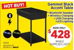 Surplus Furniture Gemmet Black Accent Speaker Table offer