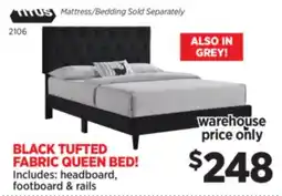 Surplus Furniture Black Tufted Fabric Queen Bed offer