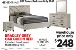 Surplus Furniture Bradley Grey Oak Queen Bed offer