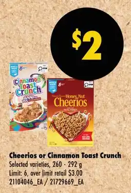 Wholesale Club CHEERIOS OR CINNAMON TOAST CRUNCH offer