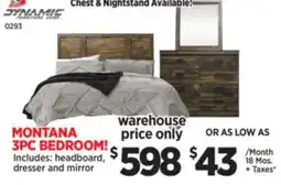 Surplus Furniture Montana 3-Piece Queen Bedroom Set offer