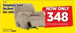 Surplus Furniture Simplejoy Sand Recliner offer