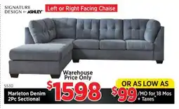 Surplus Furniture Marleton Denim 2Pc Sectional offer