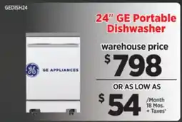 Surplus Furniture 24 GE Portable White Dishwasher offer