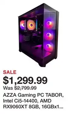 Newegg AZZA Gaming PC TABOR, Intel Ci5-14400, AMD RX9060XT 8GB, 16GBx1 DDR5, 1TB M.2 SSD, Windows 11 Home offer