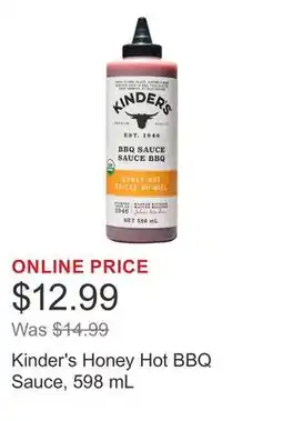 Costco Kinder's Honey Hot BBQ Sauce offer