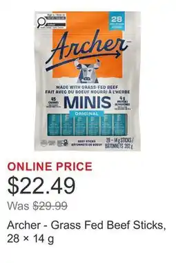 Costco Archer - Grass Fed Beef Sticks, 28 × offer