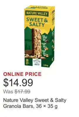 Costco Nature Valley Sweet & Salty Granola Bars, 36 × offer