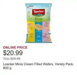 Costco Loacker Minis Cream Filled Wafers, Variety Pack offer