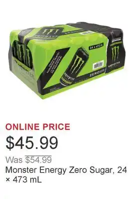 Costco Monster Energy Zero Sugar, 24 × offer