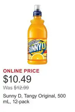 Costco Sunny D, Tangy Original, 500 mL, 12-pack offer