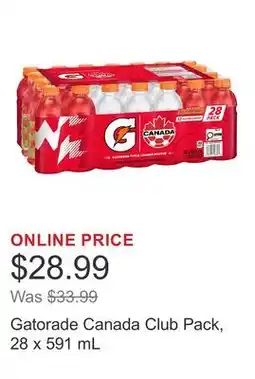 Costco Gatorade Canada Club Pack offer