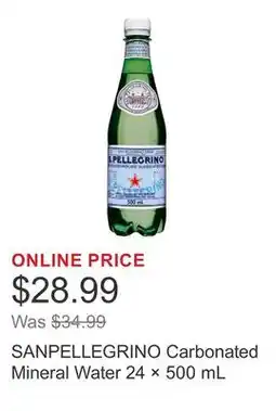 Costco SANPELLEGRINO Carbonated Mineral Water 24 × offer
