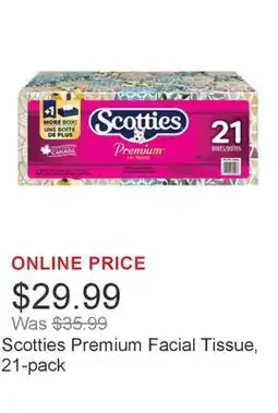 Costco Scotties Premium Facial Tissue, 21-pack offer