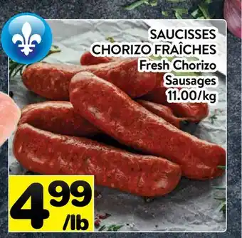 Supermarché PA SAUCISSES CHORIZO FRAÎCHES | Fresh Chorizo Sausages offer
