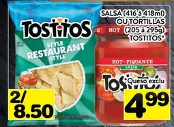 Supermarché PA SALSA (416 à 418ml) OU TORTILLAS (205 à 295g) TOSTITOS offer
