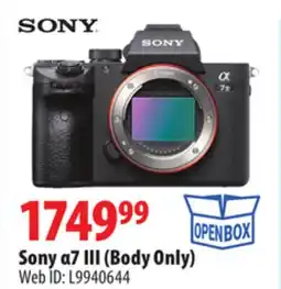 London Drugs Sony α7 III (Body Only) Web offer