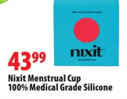 London Drugs Nixit Menstrual Cup 100% Medical Grade Silicone offer