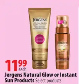 London Drugs Jergens Natural Glow or Instant Sun Products offer