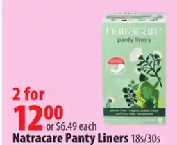 London Drugs Natracare Panty Liners offer