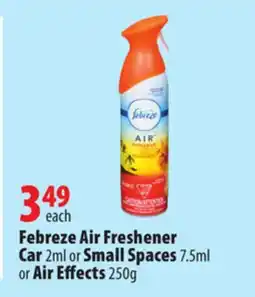 London Drugs Febreze Air Freshener Car 2ml or Small Spaces 7.5ml or Air Effects 250g offer