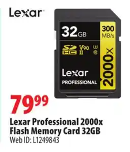 London Drugs Lexar Professional 2000x Flash Memory Card offer