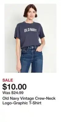 Old Navy Old Navy Vintage Crew-Neck Logo-Graphic T-Shirt offer