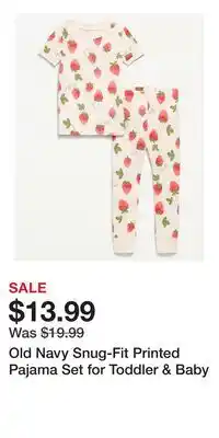 Old Navy Old Navy Snug-Fit Printed Pajama Set for Toddler & Baby offer