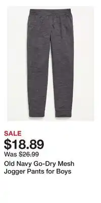 Old Navy Old Navy Go-Dry Mesh Jogger Pants for Boys offer