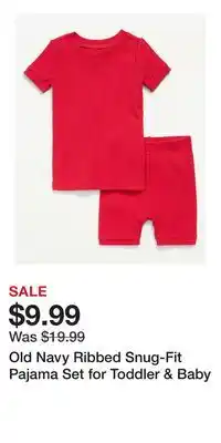 Old Navy Old Navy Ribbed Snug-Fit Pajama Set for Toddler & Baby offer