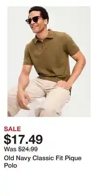 Old Navy Old Navy Classic Fit Pique Polo offer