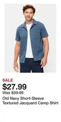 Old Navy Old Navy Short-Sleeve Textured Jacquard Camp Shirt offer
