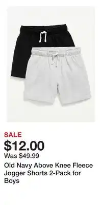 Old Navy Old Navy Above Knee Fleece Jogger Shorts 2-Pack for Boys offer