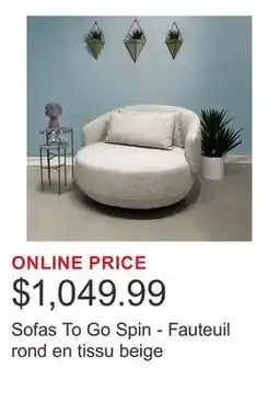 Costco Sofas To Go Spin - Fauteuil rond en tissu beige offer