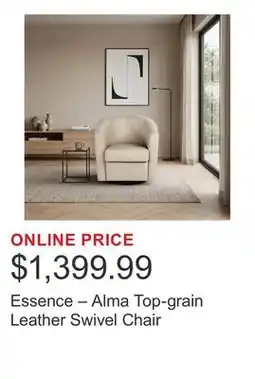 Costco Essence – Alma Top-grain Leather Swivel Chair offer