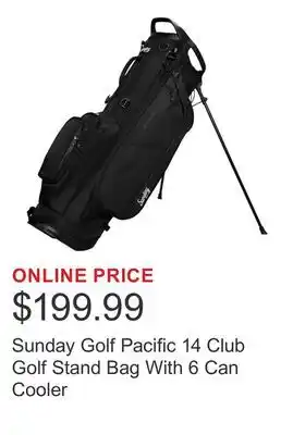 Costco Sunday Golf Pacific 14 Club Golf Stand Bag With 6 Can Cooler offer