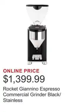 Costco Rocket Giannino Espresso Commercial Grinder Black/Stainless offer