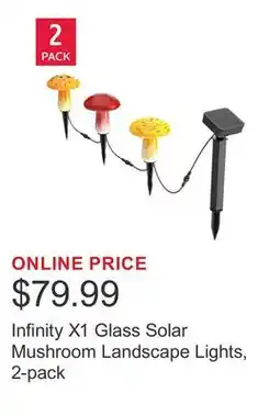 Costco Infinity X1 Glass Solar Mushroom Landscape Lights, 2-pack offer