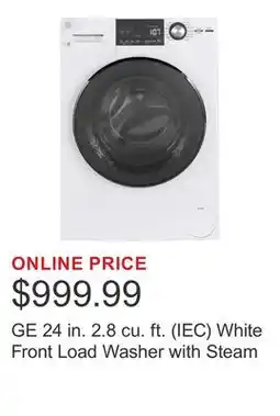 Costco GE 24 in. 2.8 cu. ft. (IEC) White Front Load Washer with Steam offer
