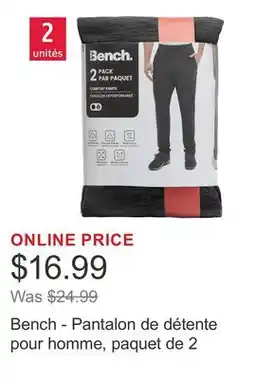 Costco Bench - Pantalon de détente pour homme, paquet de 2 offer