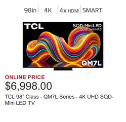 Costco TCL 98 Class - QM7L Series - 4K UHD SQD-Mini LED TV offer